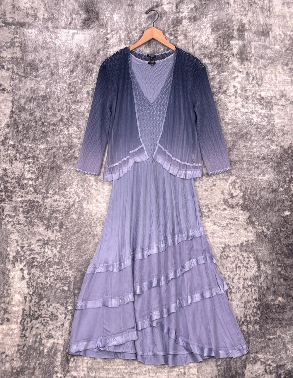 Komarov Mother Of The Bride Dress Large Petite Womens 2 Piece Set Ombre Purple